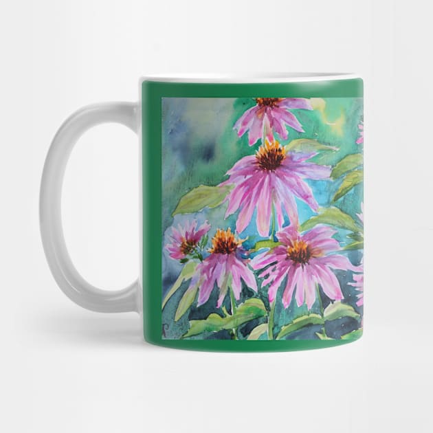 Echinacea Watercolor Painting by SvitlanaProuty